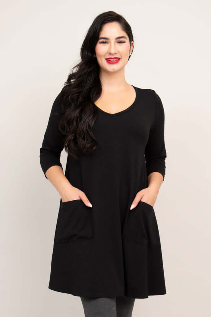 Veronica Tunic, Black, Bamboo – LTD CAD Retail Blue Sky Clothing Co