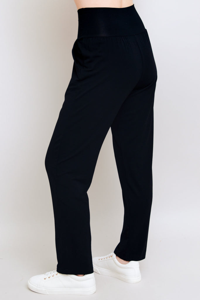 High-Waisted Black Scuba Pants - Hazel Women's Clothing Online Store 