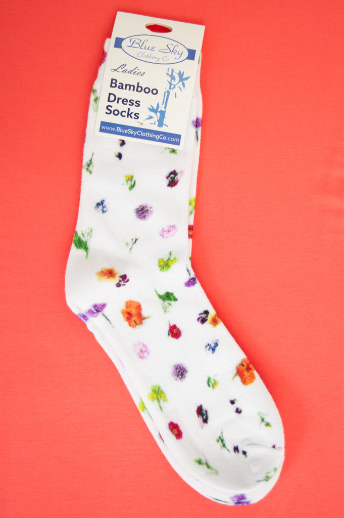 Ladies Bamboo Dress Socks, Assorted Prints -Spring Summer
