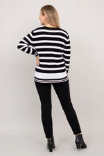 Kenny Sweater, BW Stripe, Cotton