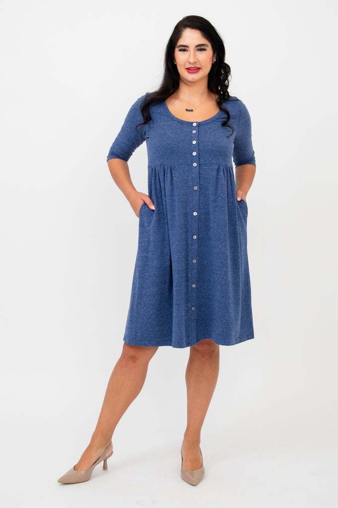Nelly 3/4 Sleeve Dress, Denim, Bamboo Final Sale – LTD CAD