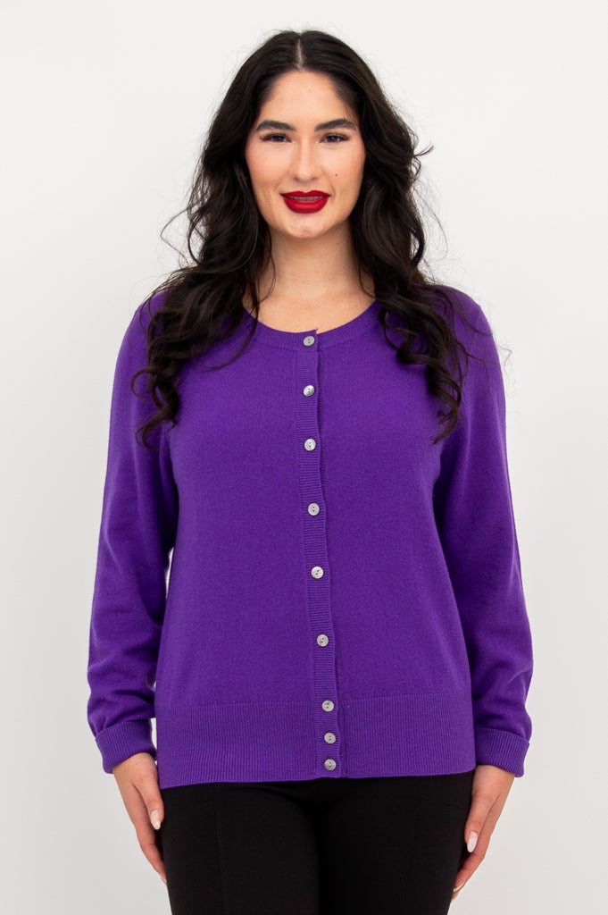 Oakly Cardigan, Purple, Wool Cashmere – LTD CAD Retail Blue Sky