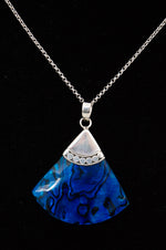 Pava Blue Pendant Necklace - 707