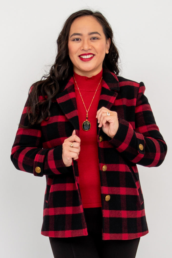 Robin Coat, Buffalo Plaid, Boiled Wool – LTD CAD Retail Blue Sky