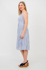 Shauna Dress, Indigo Stripe, Linen Bamboo