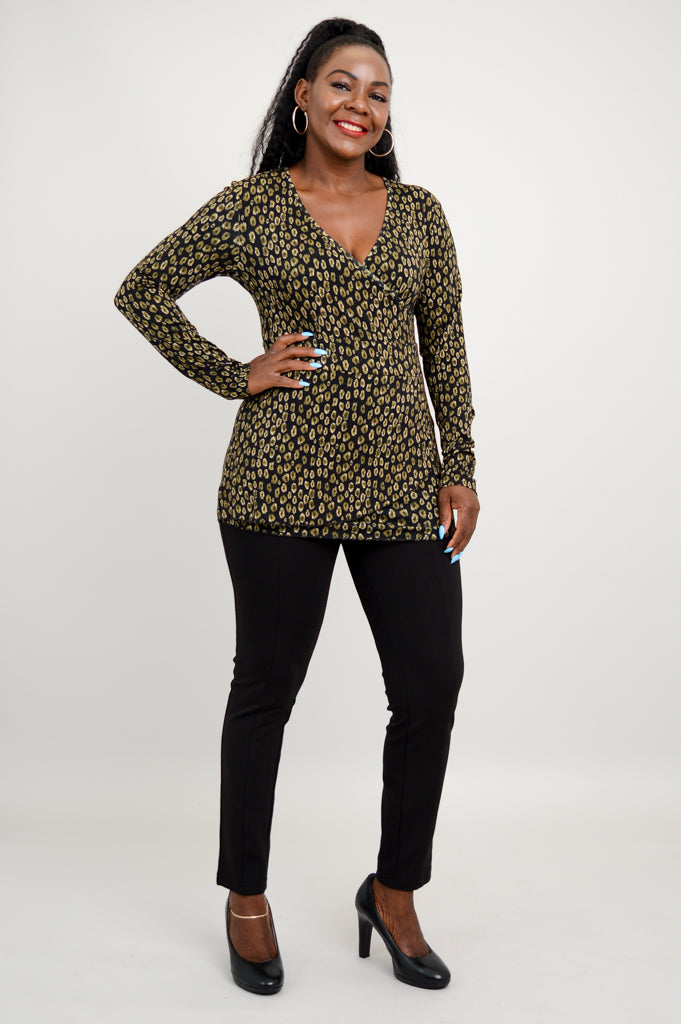 Suzanne Long Sleeve Top, Jungle, Bamboo