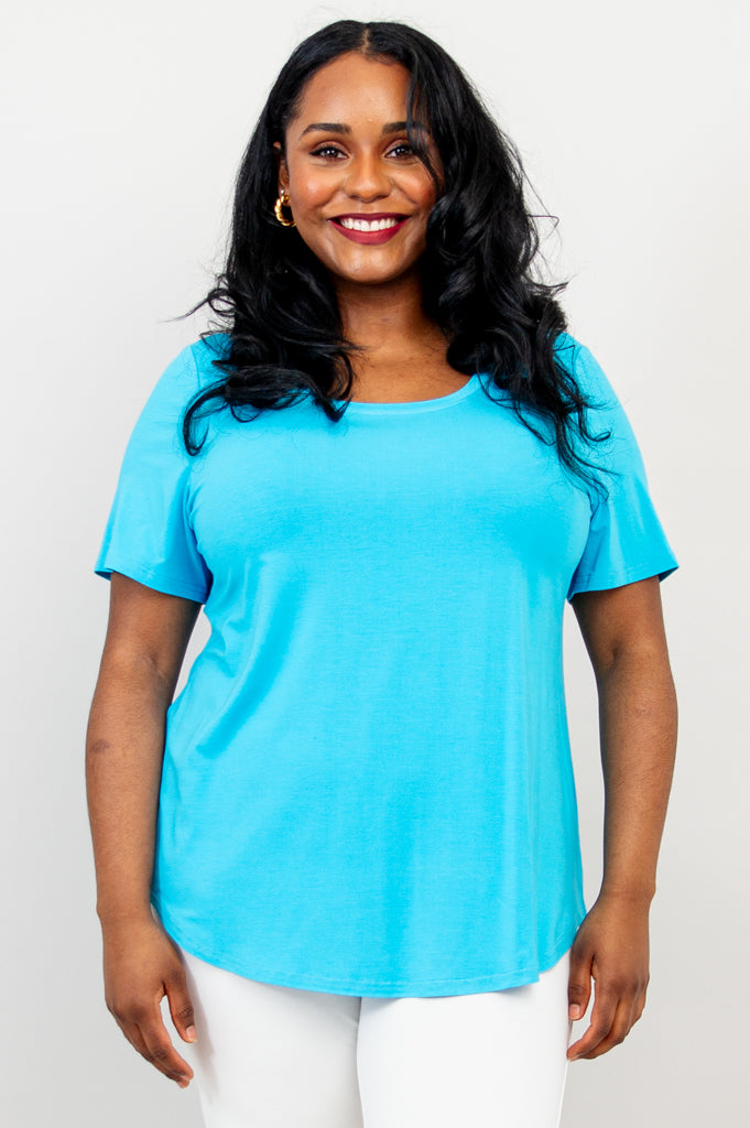 Tessa Tee, Turquoise, Bamboo – LTD CAD Retail Blue Sky Clothing Co