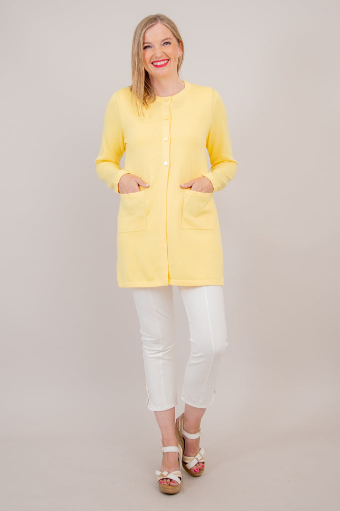 Tommy Cardigan, Yellow, Cotton