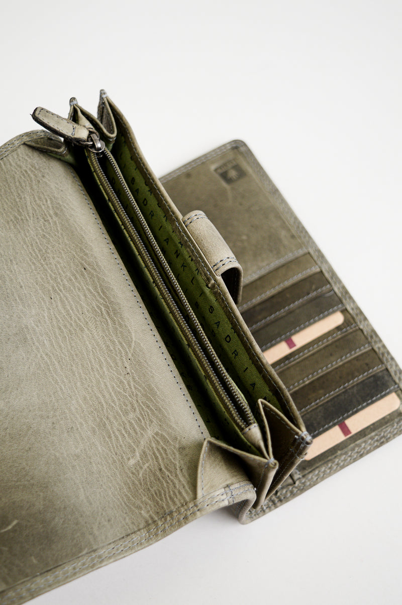 Adrian Klis 105 Ladies Wallet, Light Olive Green, Leather