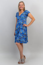 Aurora Dress, Blue Waterlilies, Bamboo - Final Sale