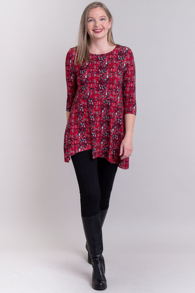 Charming Tunic, Red Shards, Bamboo - Final Sale