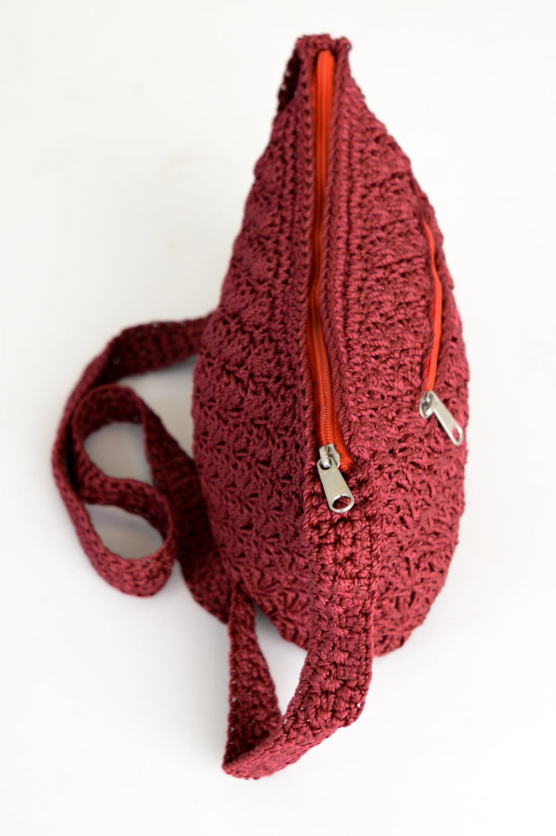 Crochet Bag, Burgundy