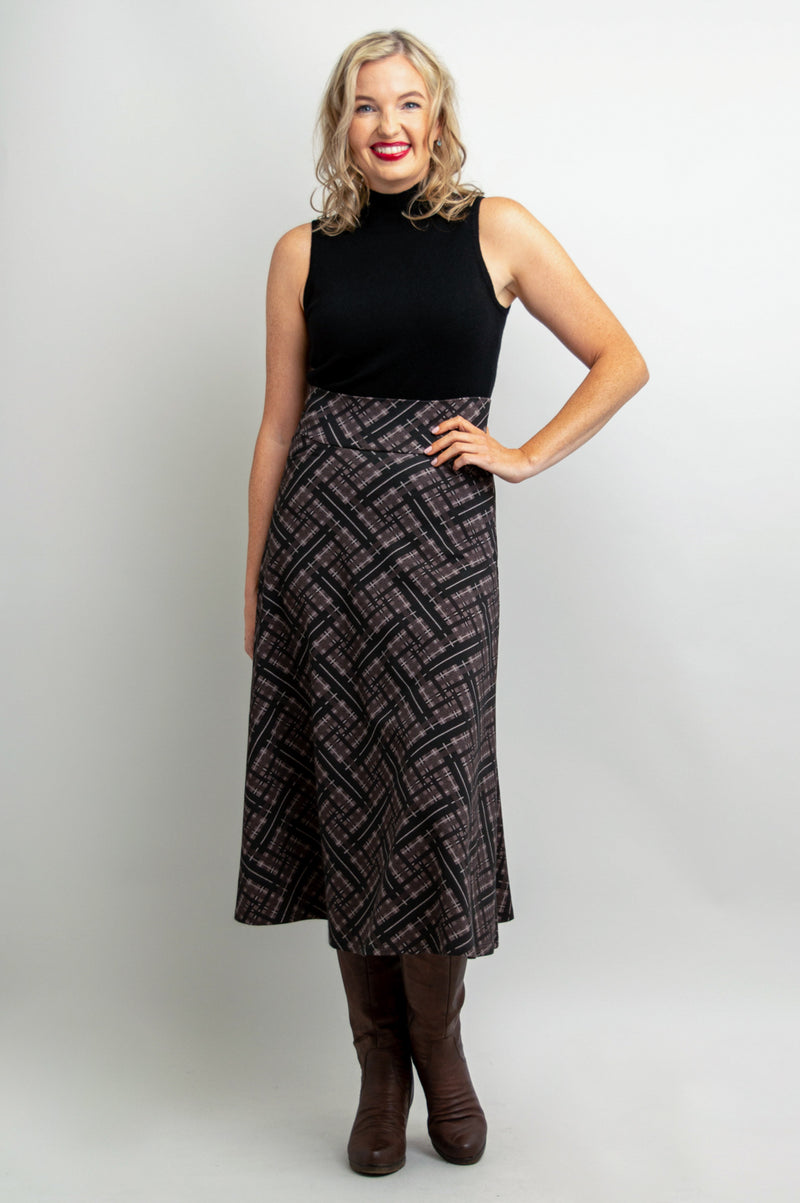 Gillian Skirt, Rich Plaid, Bamboo - Final Sale