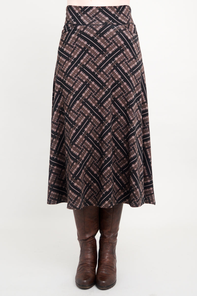 Gillian Skirt, Rich Plaid, Bamboo - Final Sale