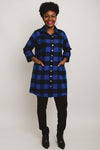 Larissa Tunic, Blue Plaid, Cotton Flannel - Final Sale