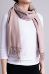 Women's taupe cozy warm stylish scarf.