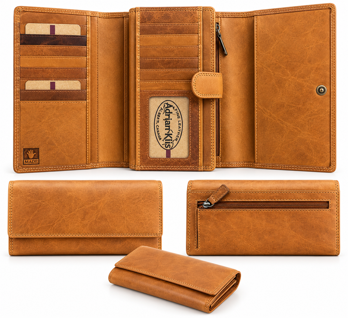 Adrian Klis 105, Ladies Wallet - Tan
