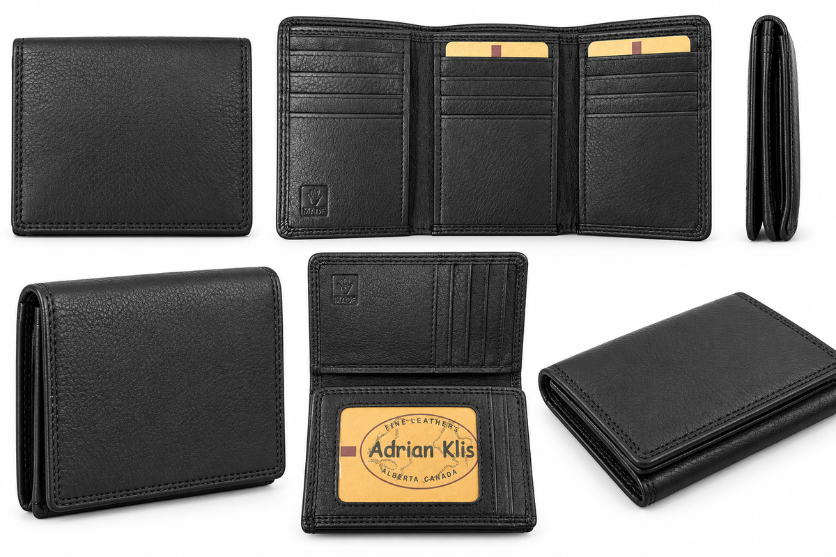 Portefeuille Adrian Klis 125, cuir noir