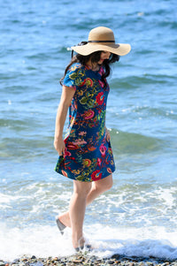 Robe T-shirt, Fantaisie sarcelle, Bambou