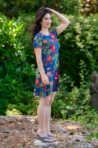 Robe T-shirt, Fantaisie sarcelle, Bambou