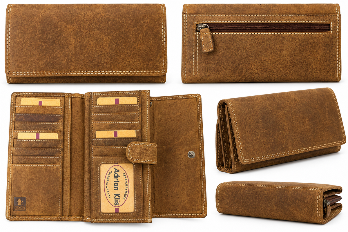 Portefeuille pour femmes Adrian Klis 205, cuir de buffle