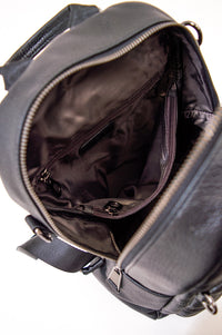 Classic Backpack 7929, Black, Leather