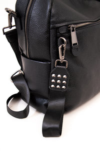 Classic Backpack 7929, Black, Leather