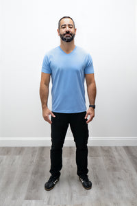 Adam Short Sleeve Shirt, Baby Blue, Bamboo