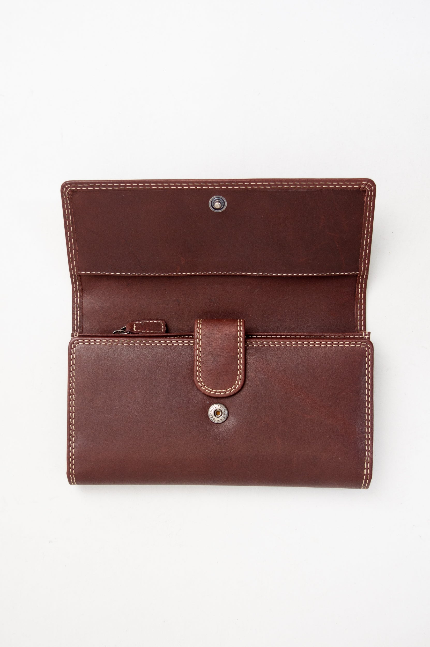 Handmade Ladies Brown Leather Wallet selling with fringe and Silver Studs