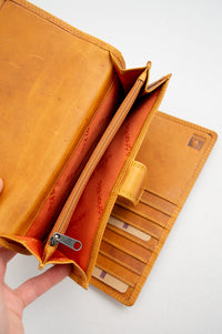 Adrian Klis 105 Ladies Wallet, Oker, Leather