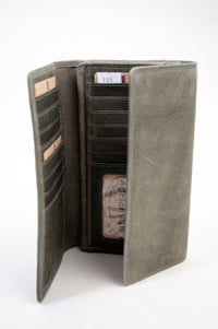 Adrian Klis 105 Ladies Wallet, Olive Green, Leather