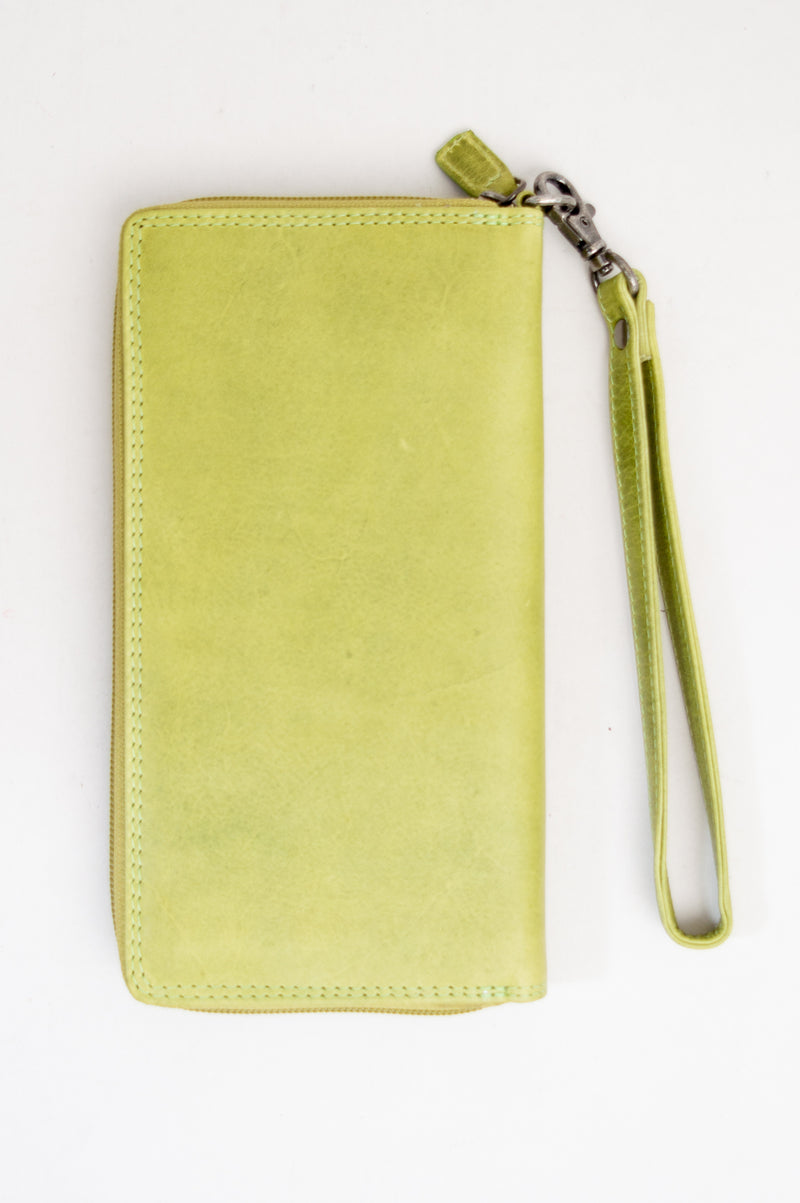 Adrian Klis 195 Wallet, Light Green, Buffalo Leather
