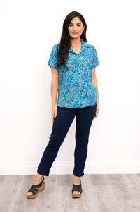 Aida S/S Top, Aquamarine