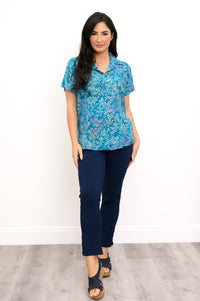 Aida S/S Top, Aquamarine