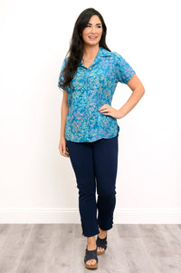 Aida S/S Top, Aquamarine