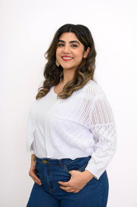 Aldi Sweater, White, Cotton