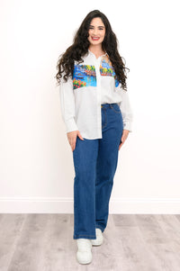 Alex Blouse, Venice, Linen Viscose