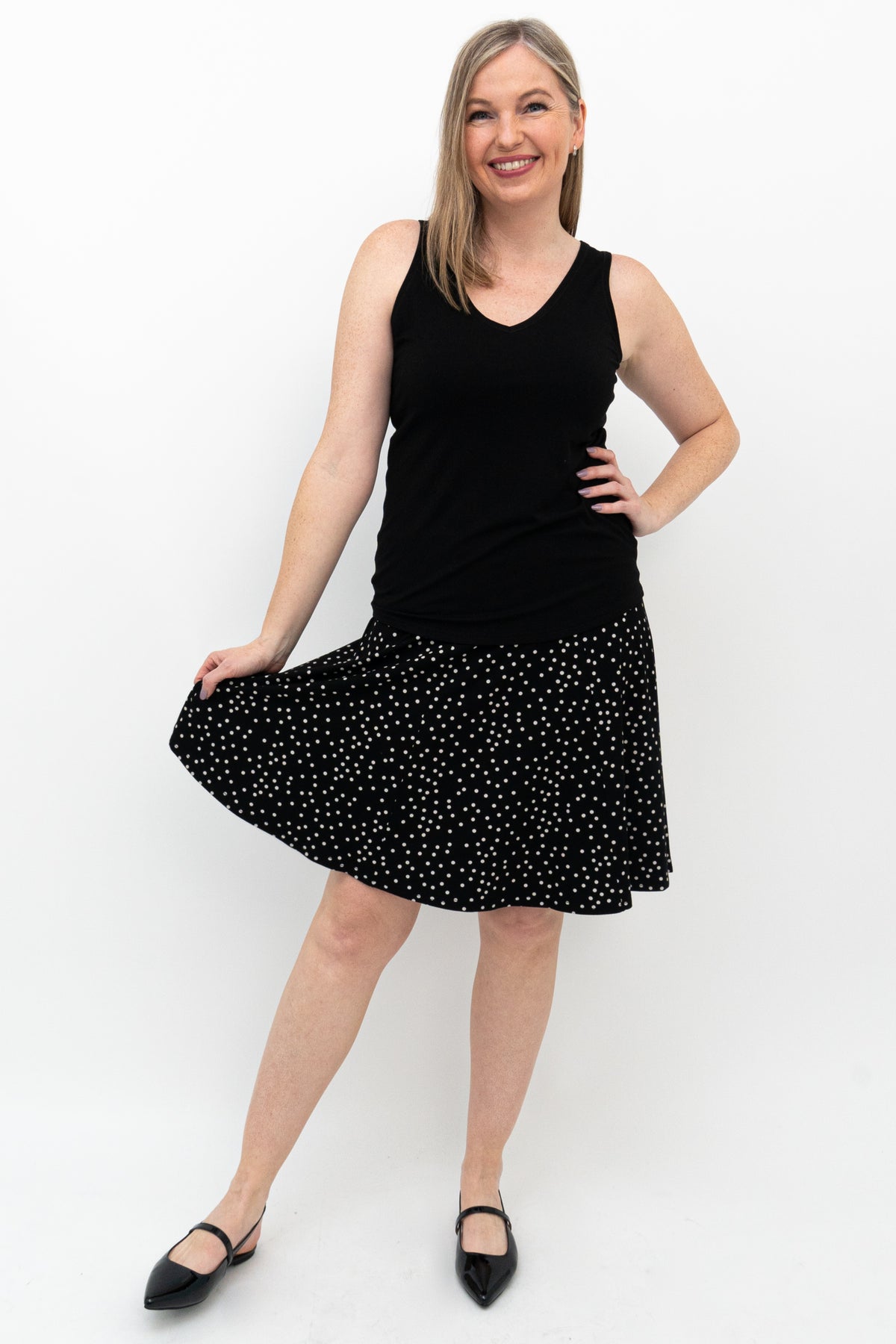 Aly Skirt, Polka, Bamboo