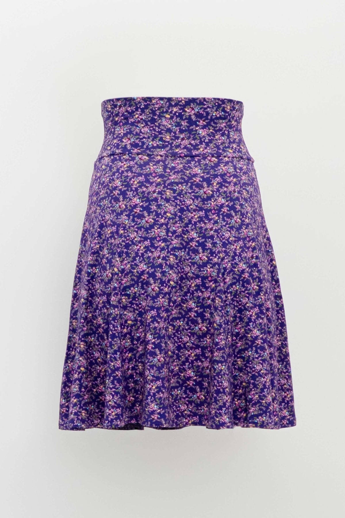 Back view of Aly Skirt in Violet Meadow floral print