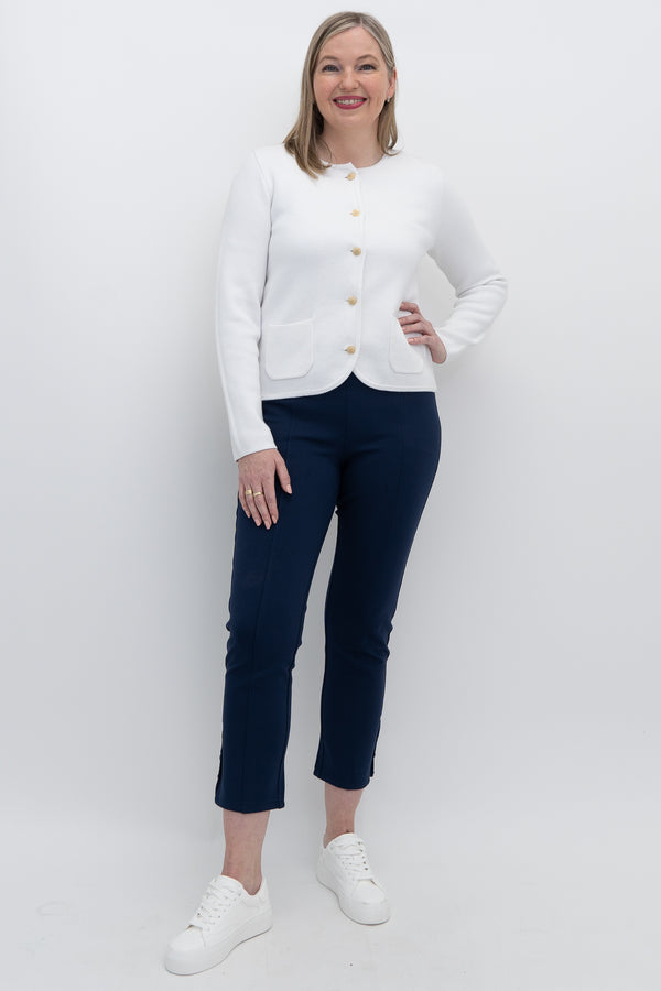 Amira Sweater, White, Cotton