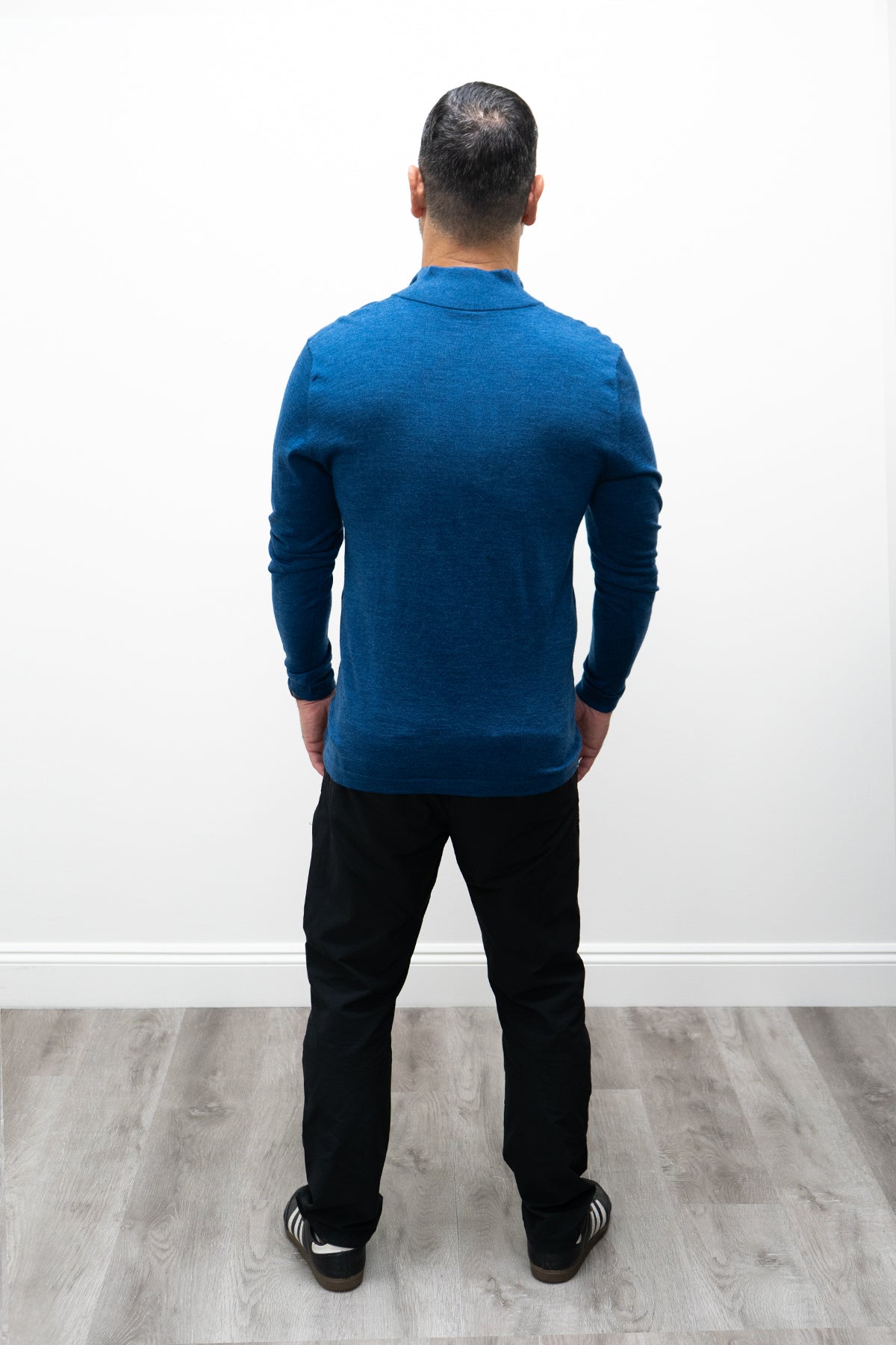 Andrew Sweater, Blue Peri, Merino Wool