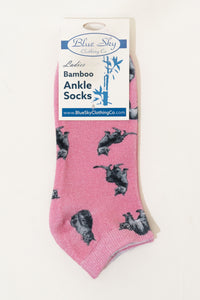 Ladies Ankle Bamboo Socks, Assorted Prints