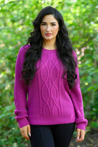 Annie Sweater, Fuchsia, Cotton