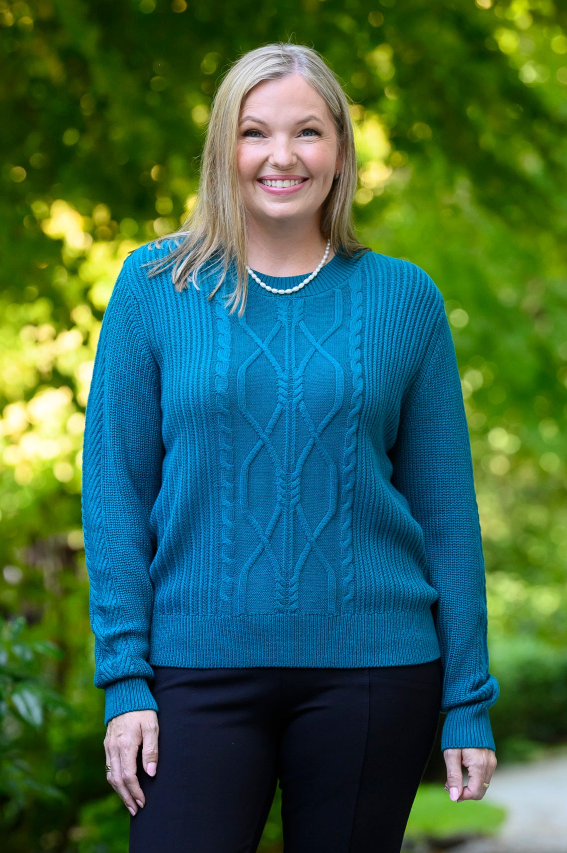 Annie Sweater, Ocean Teal, Cotton