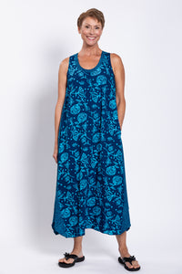 Ari Dress, Indigo Floral