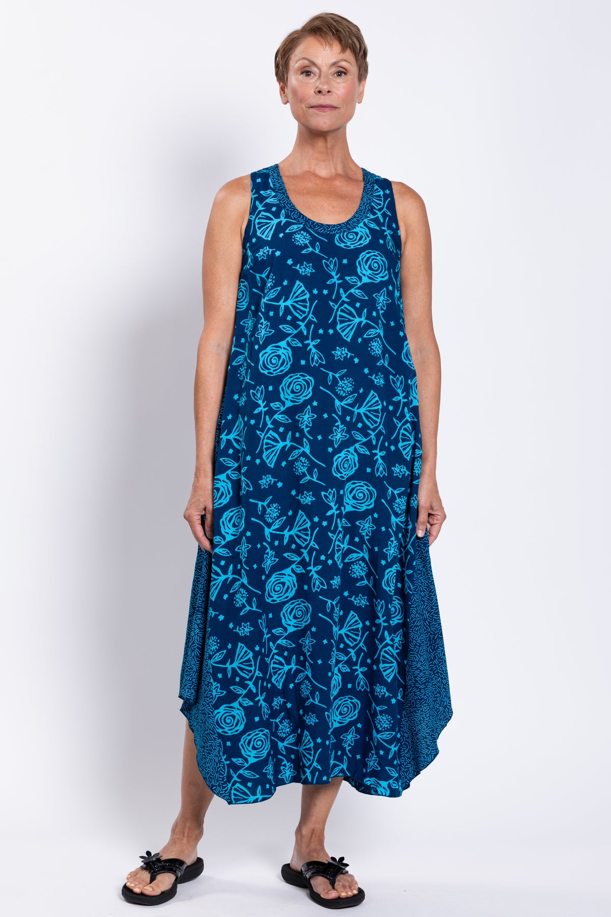 Ari Dress, Indigo Floral