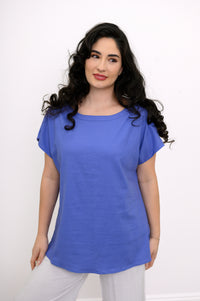 Aria Tee, Soft Violet, Linen Viscose