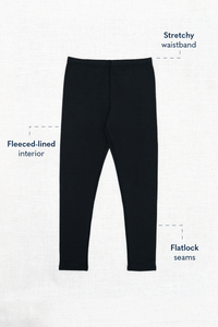 Bobbi Legging Noir, Molleton de bambou