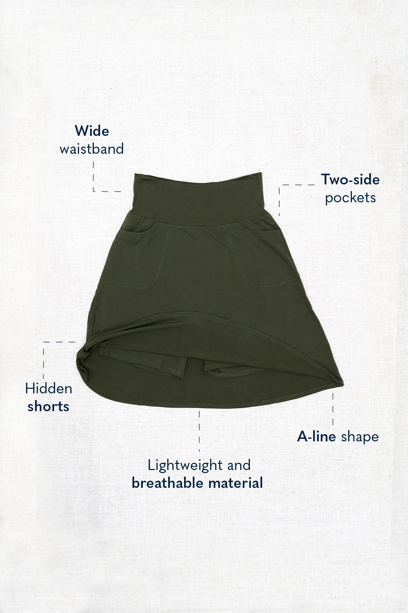 Magna Skort, White, Bamboo
