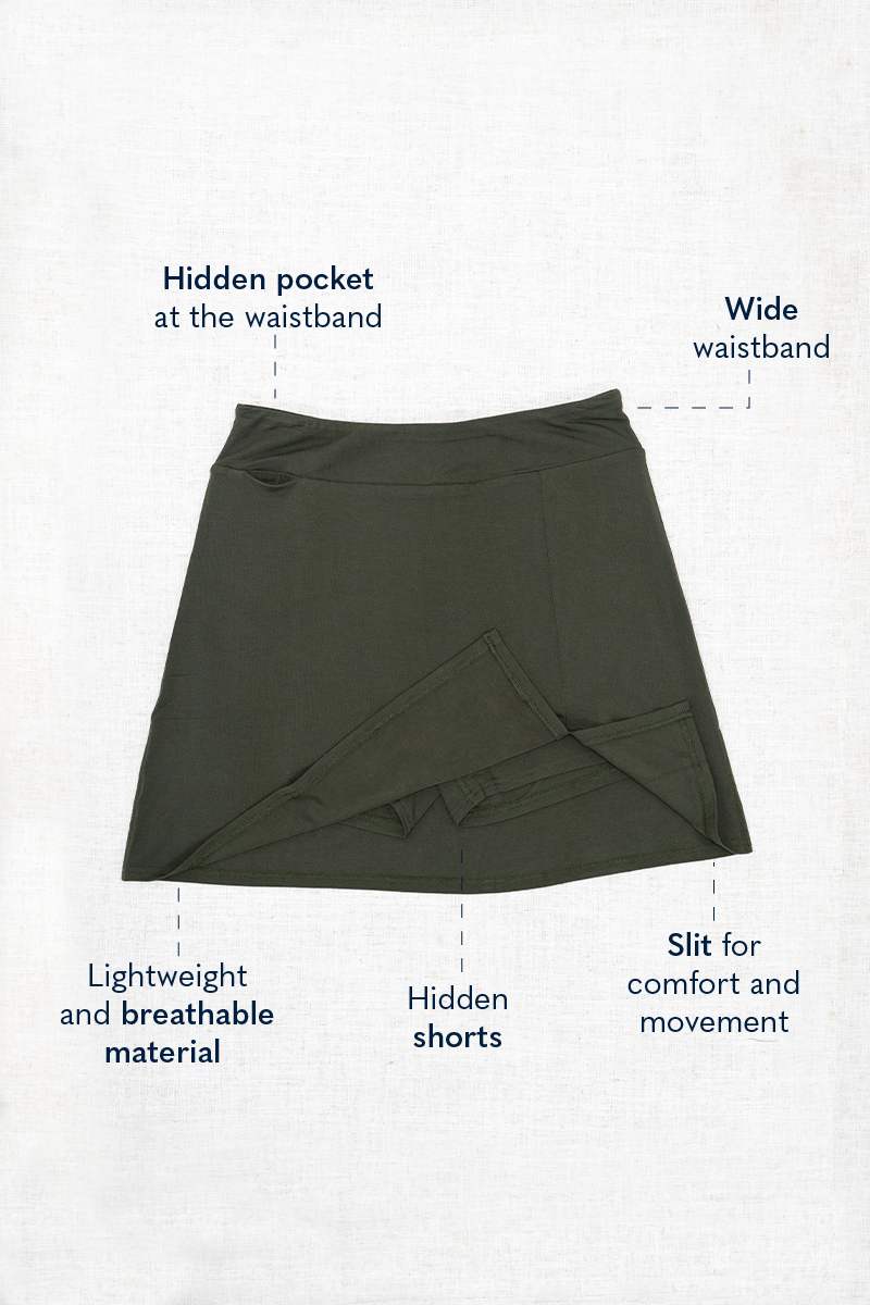 Jupe-short Melly, Indigo, Bambou
